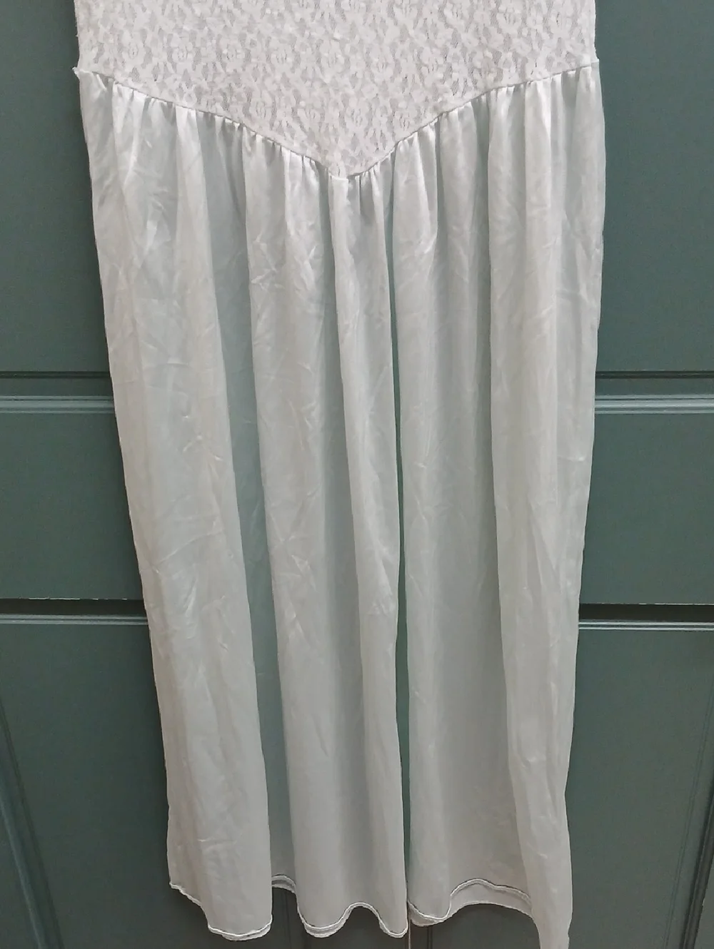 Vintage Cachet Lace Bodice Chemise Slip Dress in Pale Mint Green Size Medium - Picture 7 of 9